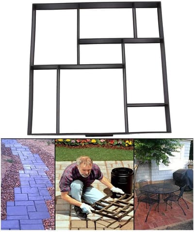 Betonmal Tuinpad - Stoeptegel Mal - Zelf Tuinpad Maken - 4 Stijlen 8 Vlakken - 50x50x4.5cm