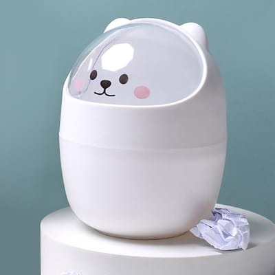 Mini Desktop Prullenbak Schattig Uiterlijk Grote Opening Bureau Plastic Afvalbak Afneembaar Afval
