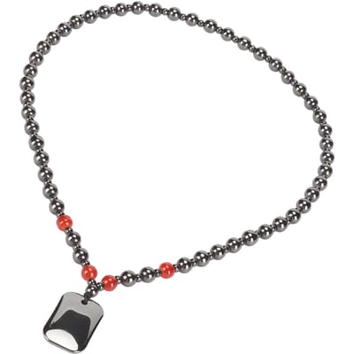 Terahertz collier de perles à la mode pendentif rectangulaire soulagement des douleurs collier de pierre d'énergie pour gray