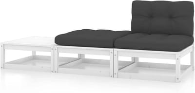Tuinmeubelset - Houten bank - Buiten ontspannen - Modulair ontwerp - 70 x 70 x 67 cm - Wit