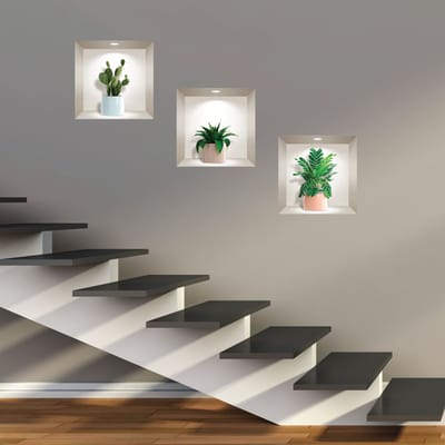 3D-stickers van kamerplanten en cactussen, 30 x 90 cm