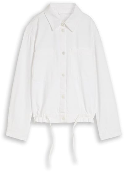 Tom Tailor Denim - Lichtgewicht spijkerjasje met trekkoord - Maat XXL - White Denim