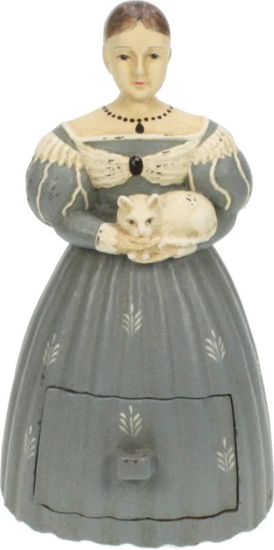 Meisje blauw met witte kat Ladekastje, 11x10x21cm
