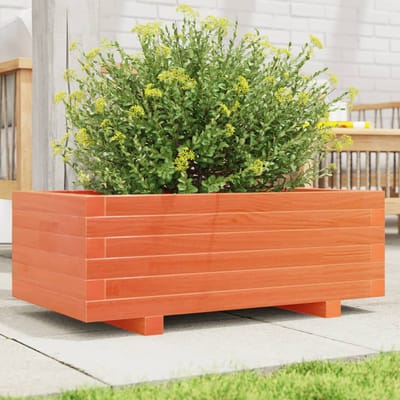 vidaXL - Plantenbak - 70x40x26,5 - cm - massief - grenenhout - wasbruin