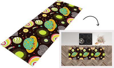 Keukenloper - Loper keuken - Patronen - Ruimte - Planeten - 150x50 cm - Keukenloper vinyl