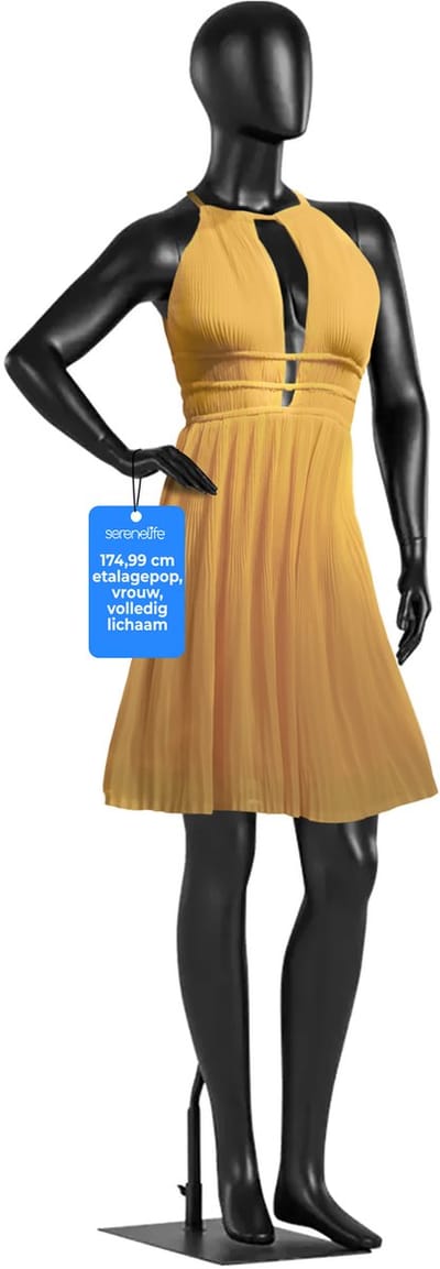 SereneLife Vrouwelijke Mannequin - Verstelbaar 175 cm - Afneembare Volledige Lichaam - Zwart