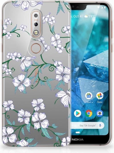 Nokia 7.1 Uniek TPU Case Blossom White