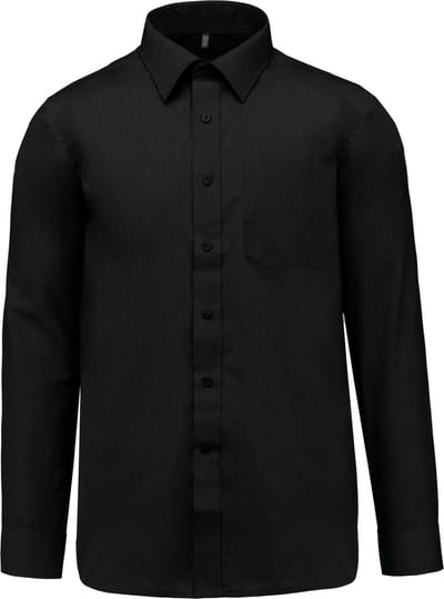 Kariban Overhemd in onderhoudsvriendelijk polykatoen-popeline heren K545 - Black - XS