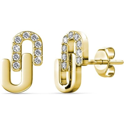 Union Oorbellen - Goud en Kristal