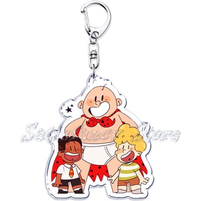 Schattige Captain Underpants Sleutelhangers Ring voor Accessoires Tas Hond Man Professor George Harold Hanger Sleutelhanger Sieraden Fans Cadeaus beige