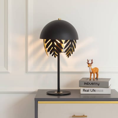 Lucande - tafellamp - 1licht - IJzer - H: 54 cm - E27 - zwart, goud
