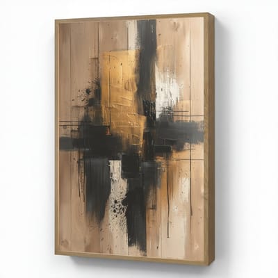Wandlamp 60x90 cm - Oplaadbaar - Modern - Zwart - Goud - Verf - Wandlampen binnen woonkamer - Slaapkamer lamp - Decoratieve nachtlamp - Vloerlamp draadloos