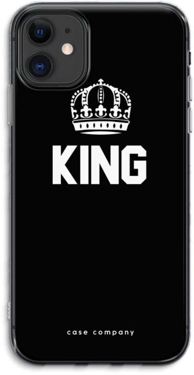 Case Company® - Hoesje geschikt voor iPhone 11 hoesje - King zwart - Soft Cover Telefoonhoesje - Bescherming aan alle Kanten en Schermrand