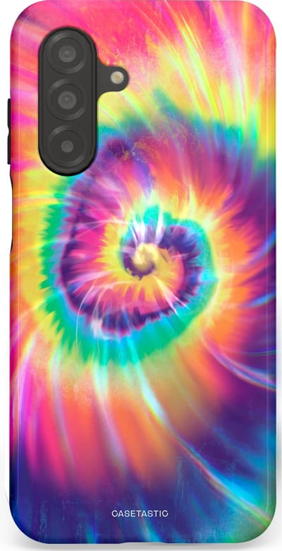Casetastic hoesje geschikt voor Samsung Galaxy A26 - Dubbellaagse bescherming - Kleurrijke draaikolk - Fashion Case - Donkerblauw Roze Goud Lavendel