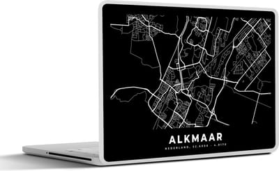 Laptop sticker - 10.1 inch - Kaart - Alkmaar - Nederland - 25x18cm - Laptopstickers - Laptop skin - Cover