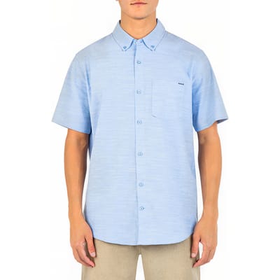 Hurley O&o Stretch Short Sleeve Blue Oxford 2 Size: S | Casual Shirts Outlet | Heren | Blauw