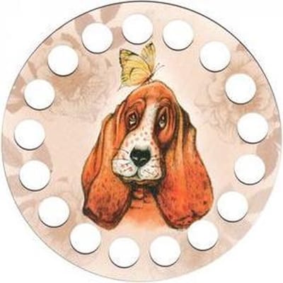 Garenhouder Voor Borduurgaren Hond Met Vlinder