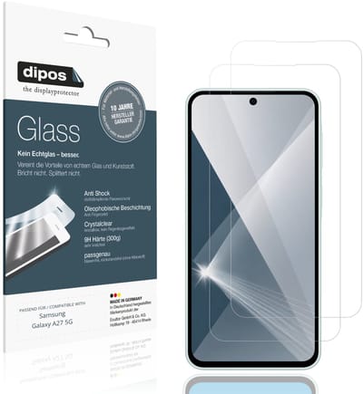 dipos – 2x Pantserfolie geschikt voor Samsung Galaxy A27 5G | 9H Screenprotector