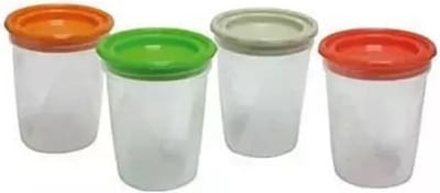 TIGEX Voorraaddozen, vershouddozen, meerkleurig, 4 x 200 ml kleurrijke