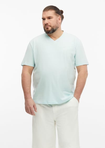 Zachte V-hals T-shirt van katoenjersey met logodetail s.Oliver