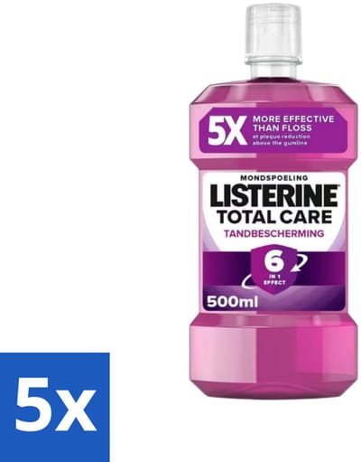 5 x Listerine – Mondwater – Total Care – Tandbescherming – 500 ml - Koffiezetapparaat