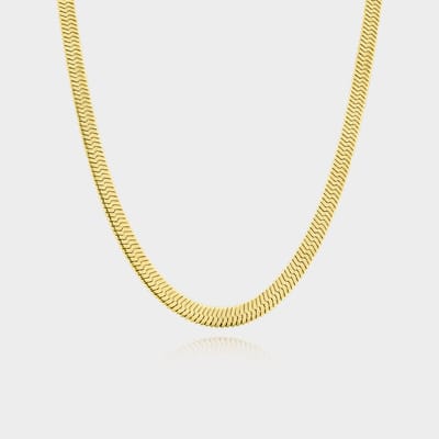 Herringbone Ketting 5 mm - Gouden Schakelketting - 50 cm lang - Ketting Heren - Olympus Jewelry