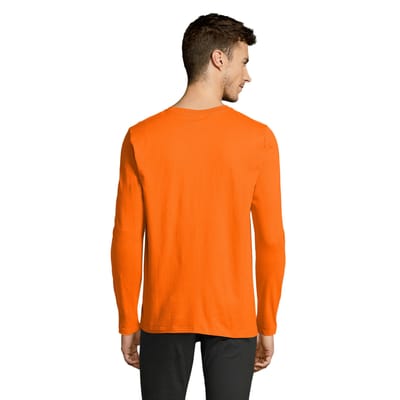 SOLS Heren Imperial Katoenen T-shirt met lange mouwen (Oranje)