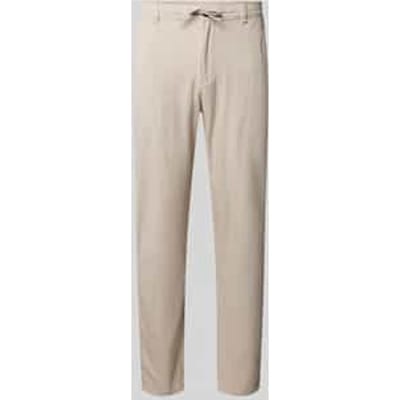 regular fit stoffen broek van katoen-linnenmix