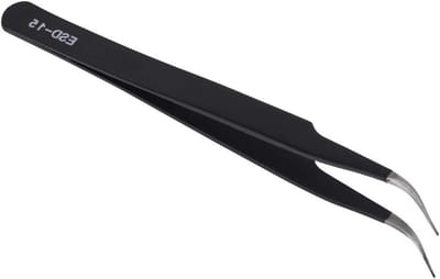 Antistatisch Pincet - Precisie Tang - Elektronica Reparatie - Gebogen Neusontwerp - 17 x 4 x 1 cm - Zilver