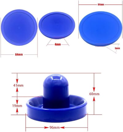 Airhockey Set - Pucks en Duwers - Vervangende Onderdelen - Duurzaam ABS Materiaal - 96mm Diameter - Blauw