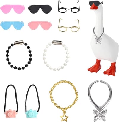 Bureaugans Accessoires - Mini Set - Tuindecoratie - 12 Delig - Voor 17.8cm Gans - Veelkleurig