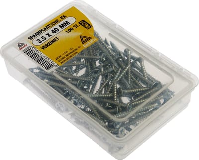 Deltafix spaanplaatschroef platkop / kruiskop verzinkt 3.5 x 40 mm 100 st.