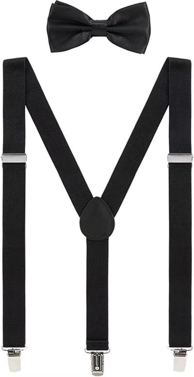 LIXIN Bretels inclusief Vlinderdas - Zwart - Y-model - Heren - Stevige Clip - Bretels - Vlinderdas - Strik - Strikje - Luxe - Bruiloft - Ceremonie - Herenmode - Unisex - Giftset - Heren accessoires