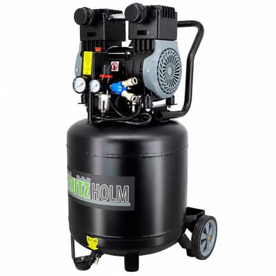 TRUTZHOLM Verticale Silent Compressor 50L - 1500W Fluisterstille Compressor 62dB - Olievrije 8 Bar Perslucht Set Slank