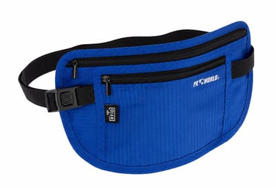 HEM RFID Heuptas Blauw – Heuptasje – Festival Tas – Buiktas – Reistas – Waist Bag – Anti Skim – Pasjes Beschermer – 26x13 cm – Inclusief HEM Microvezeldoekje