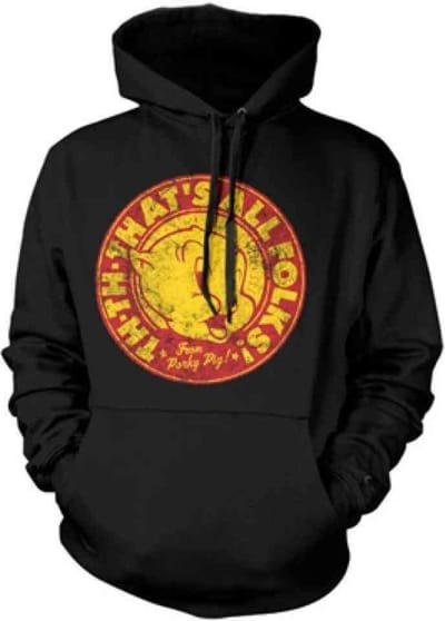 Looney Tunes Hoodie/trui -S- Porky Pig - That's All Folks! Zwart
