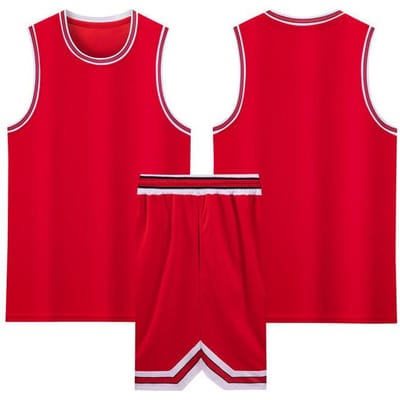 Maillot de Basketball Éclairé Mis à Jour Performance de Maternelle Maillot Enfant Kit de Maillot de Basketball Athlétique Hommes et Femmes 4XL rouge