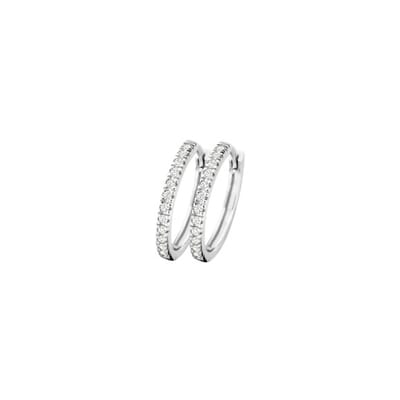 Blush Oorbellen 7309WZI Oorringen 14k Witgoud met Briljant geslepen Zirkonia