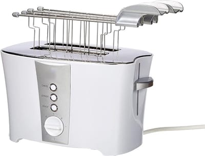 Broodrooster Met Tostiklemmen - Toaster Met Ontdooifunctie 600W - Tosti Apparaat & Tosti Ijzer Alternatief – 7 Standen En 2 Sleuven – Wit