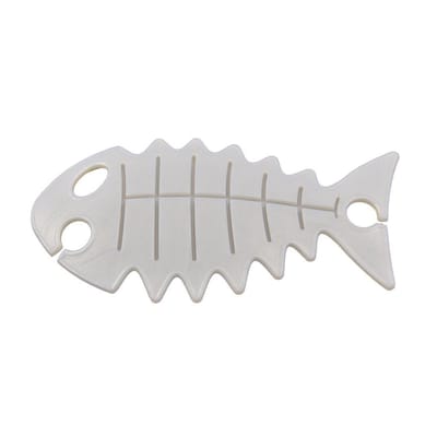Kabel organizer - Cable Fish - Wit parelmoer - 7,5 x 14 x 1,4 cm - Voor max. 4 meter snoer en 1000 Watt