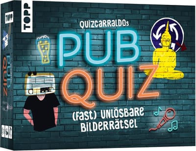 Pub Quiz - Beeldpuzzel Spel - Groepsuitdaging - 200 Unieke Puzzels - 17x13x5 cm