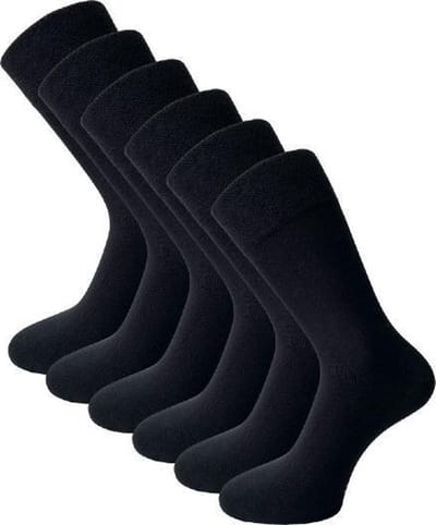 6 paar SQOTTON® Herensokken - Gold Label - Naadloos - Zwart - Maat 39-42
