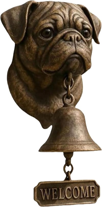 Hond Deurbellen - Dier Thema - Welkom Gasten - Vintage Decoratie - 19 x 14 cm - Peking