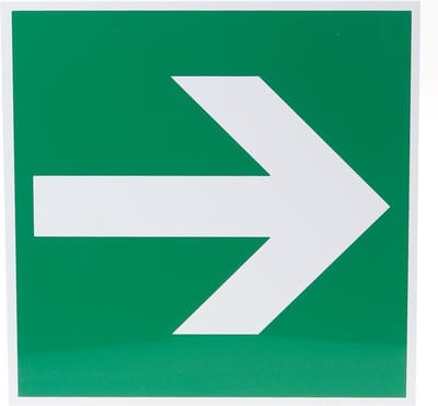 Sticker Iso vluchtpijl horizontaal