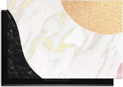 KitchenArt - Marble Chic - Inductie Beschermer - 90x50 cm - Kookplaat Beschermer - Luxe Afdekplaat Inductieplaat - Anti-slip & Oprolbaar - Beschermmat Inductiekookplaat