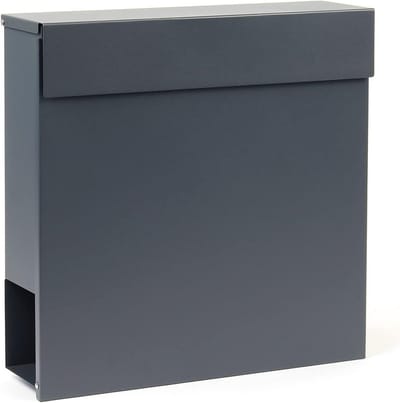 Moderne mu mailbox met krantenrol – antraciet – wand mailbox met 2 sleutels