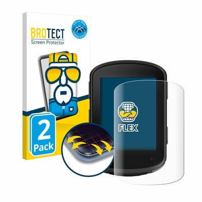 BROTECT - Screenprotector voor Garmin Edge 540 - Folie Beschermfolie transparant volledig dekking - 2 Stuks