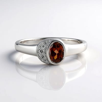 Cavill - Zilveren ring 925 Sterling zilver platina geplateerd - 1,196 ct Framboos Zirkoon ovaal slijpsel - elegante damesring met fonkelende zirconia