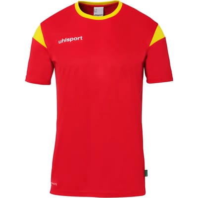 Uhlsport Squad 27 Shirt Korte Mouw Kinderen - Rood / Geel | Maat: 116