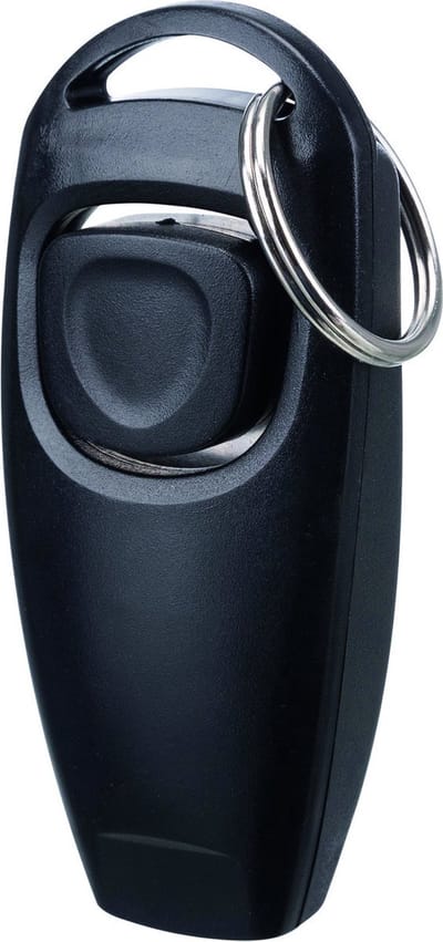 Scoby - Clicker 2-in-1 Hondentrainer - Met Zilveren Ring - Clicker en Fluit voor Hondentraining - Zwart